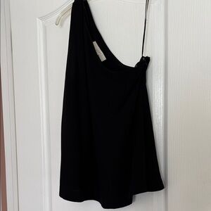 Loft-Elegant Black One-Shoulder Blouse-XS NWT